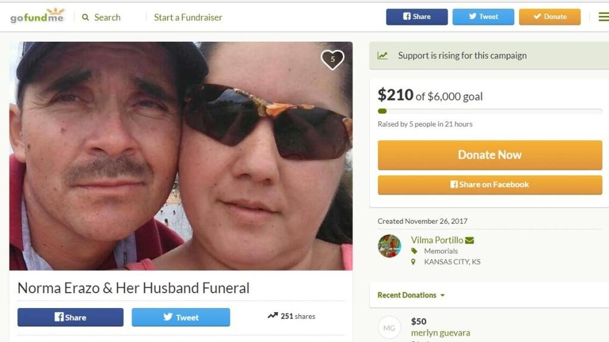 Nelson Guzman-Cuellar, 40, and Norma Erazo were identified as the Kansas City, Kan., couple killed in a wrong-way crash on Interstate 29 early Thanksgiving Day.