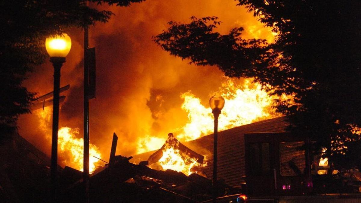 
Two Kansas City firefighters were killed Monday when a burning building at Independence and Prospect avenues collapsed.

