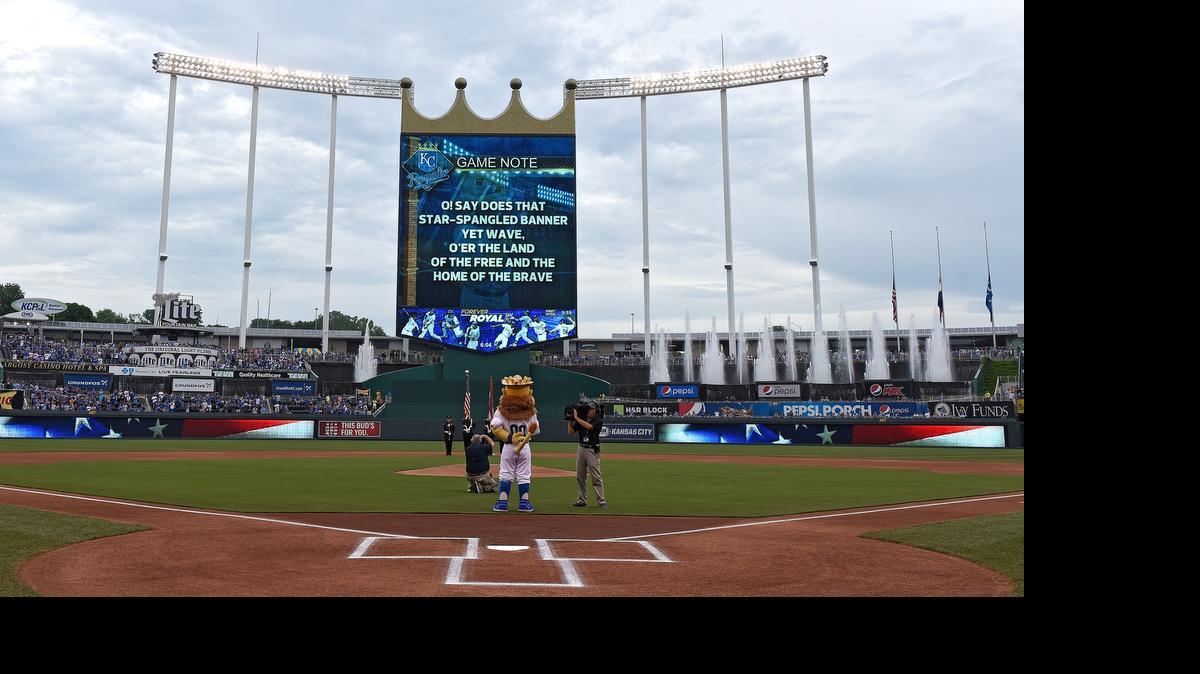 
Silence reigned Saturday night when the P.A. system wasn't working at Kauffman Stadium. But the national anthem proceeded unfazed.
