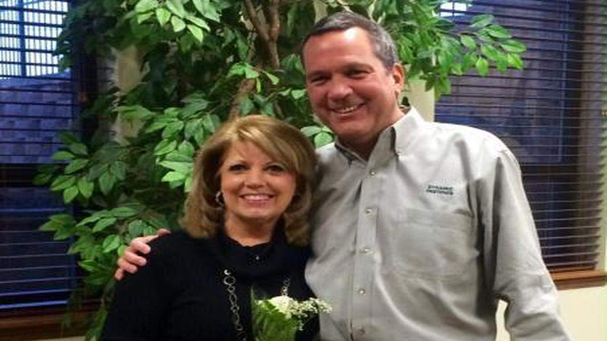 
Marilyn Mecham recently visited former student Kevin Perz at his office at Dynamic Fastener in Raytown.
