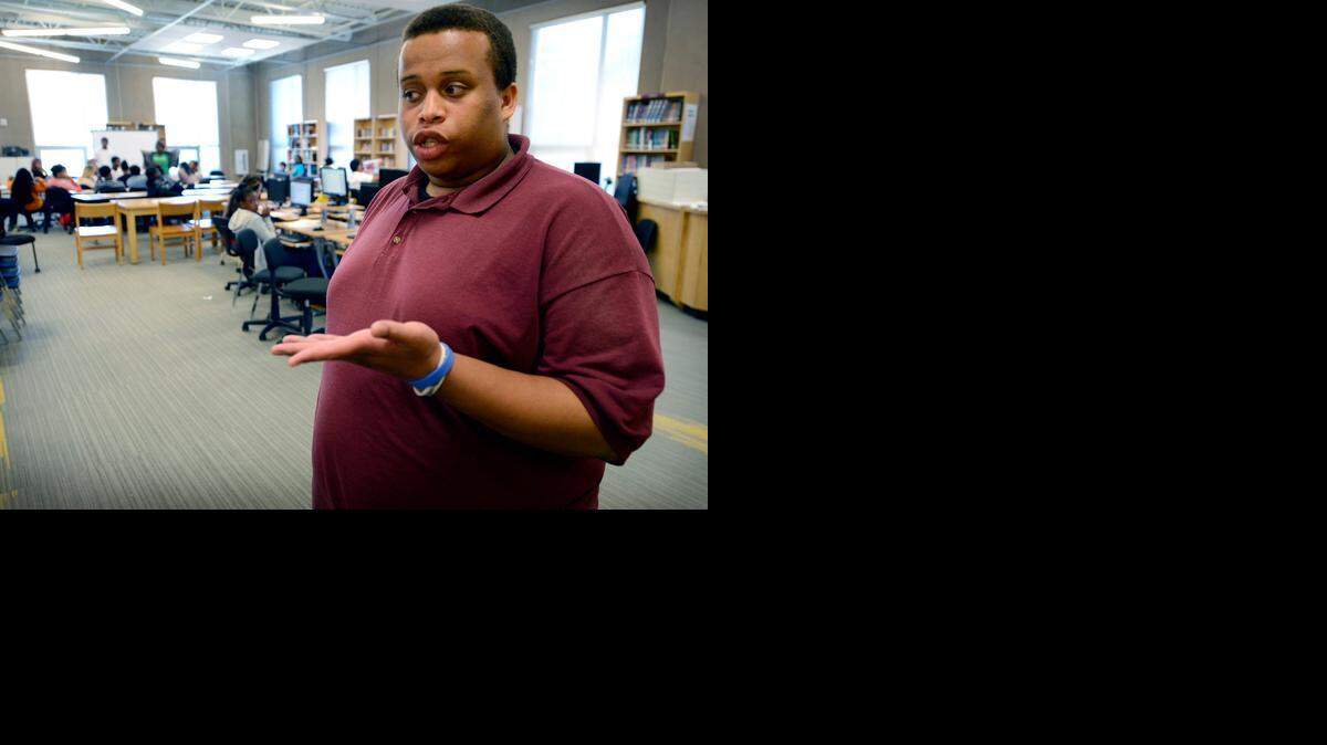 
Derrick Williams, 19, is a senior at DeLaSalle Education Center. Despite the good he says the school has done, it is unlikely to score well when state report cards are published next week.
