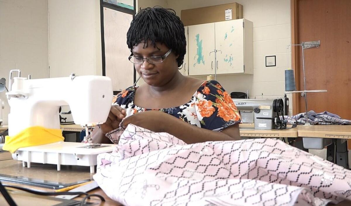 Liliane Lemani was one of six seamstresses in the first graduating class from the nonprofit Rightfully Sewn, where she perfected the sewing skills she learned as a refugee in the Democratic Republic of Congo.