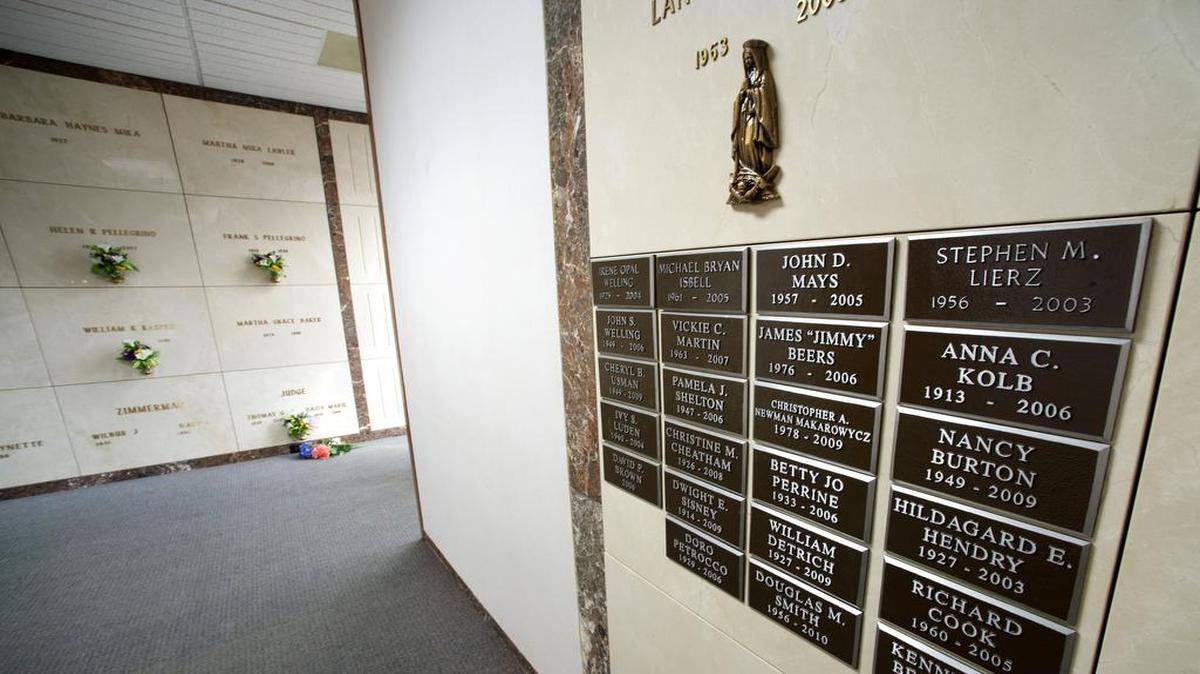 A new trend in the area is community crypts, as seen at the Resurrection Catholic Cemetery in Lenexa.