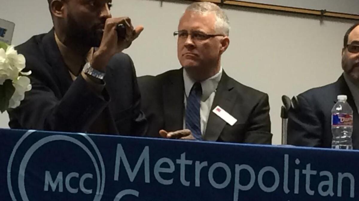 Mark Bedell, superintendent of Kansas City Public Schools, addressed an audience in South Kansas City as part of a panel of school leaders