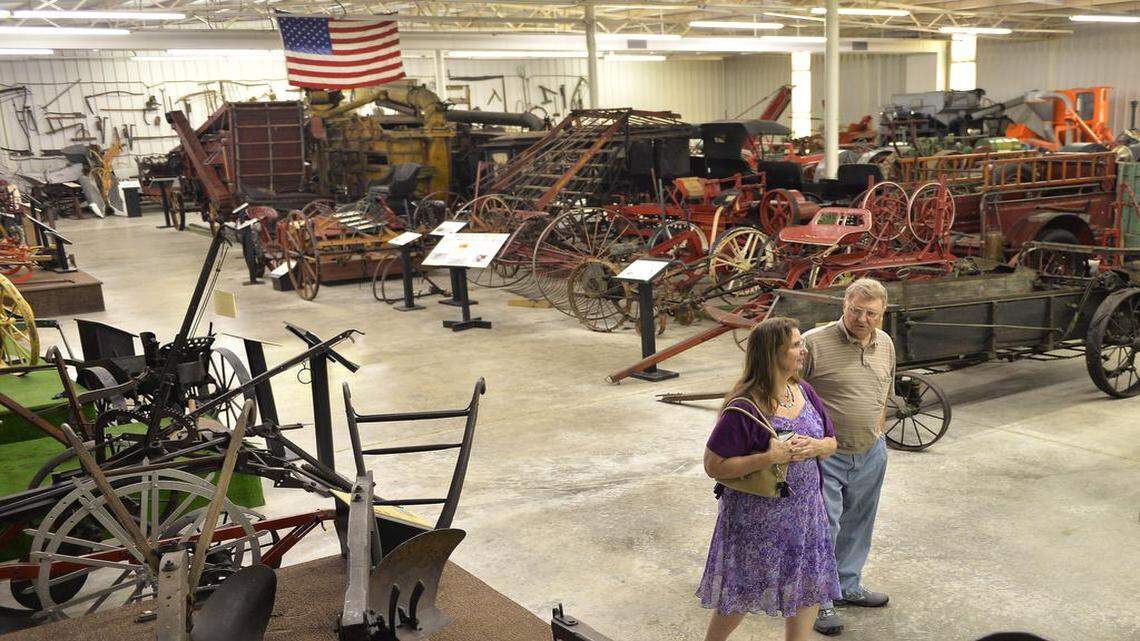 
Linda Kinne of Independence and Mike Hurt of Merriam strolled Thursday through the Museum of Farming at the National Agricultural Center and Hall of Fame in Bonner Springs. They got a private tour because the complex was closed. The 50-year-old center will reopen Saturday.
