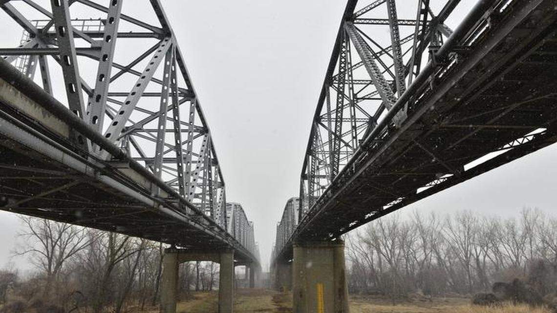 
Demolition work scheduled to begin Friday is part of a plan to replace the Fairfax and Platte Purchase bridges with one bridge with multiple lanes and bike/pedestrian access.
