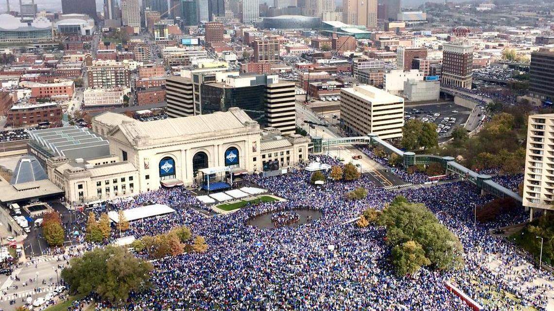 Royals gathered Tuesday at Union Station, where a rally was to begin at 2 p.m. after the World Series victory parade.