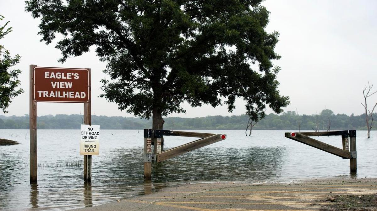 Waters at Smithville Lake have receded since hitting a historic high on June 8, but they remain about 7 feet above normal. The rainfall trend has continued into July.