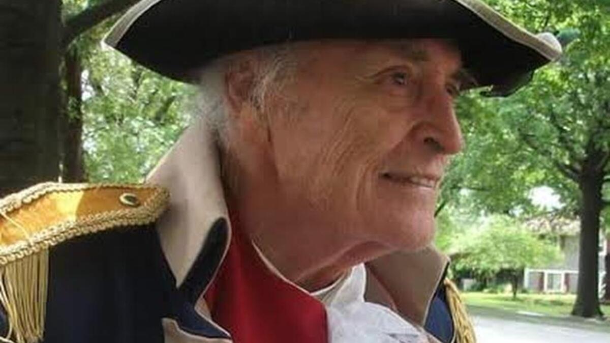 Fred Kaffenberger Jr., as a member of the Sons of the American Revolution, often participated in public programs wearing Revolutionary era clothing.