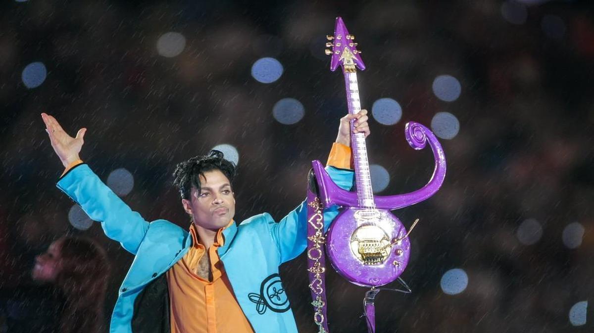 Prince performed during halftime of Super Bowl XLI in Miami in 2007.