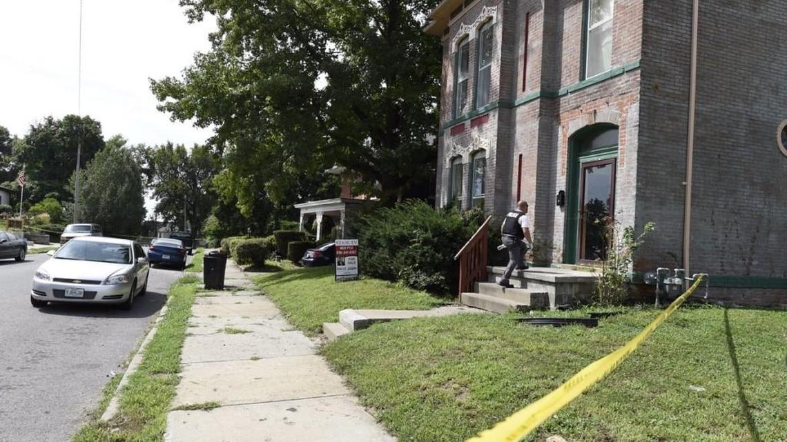 A St. Joseph police officer investigated a shooting scene on Monday on South 13th Street.