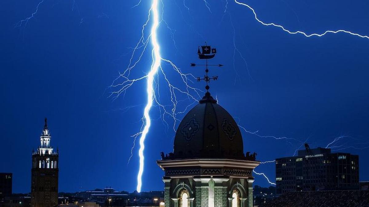Strong to severe thunderstorms are possible Wednesday evening in Kansas City region. The storms are expected to move into Kansas City area about 7 p.m. There’s a small threat for tornadoes, but large hail, damaging winds and heavy rains more likely. In this photo from June of last year, lightning strikes near the Country Club Plaza as thunderstorms move through the area.