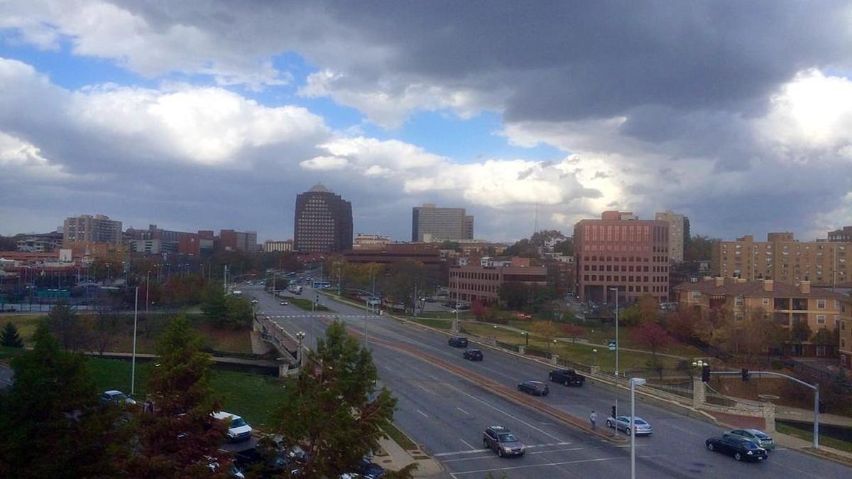 Ominous clouds rolled over the Plaza on Wednesday afternoon, although the threat of severe weather had faded.