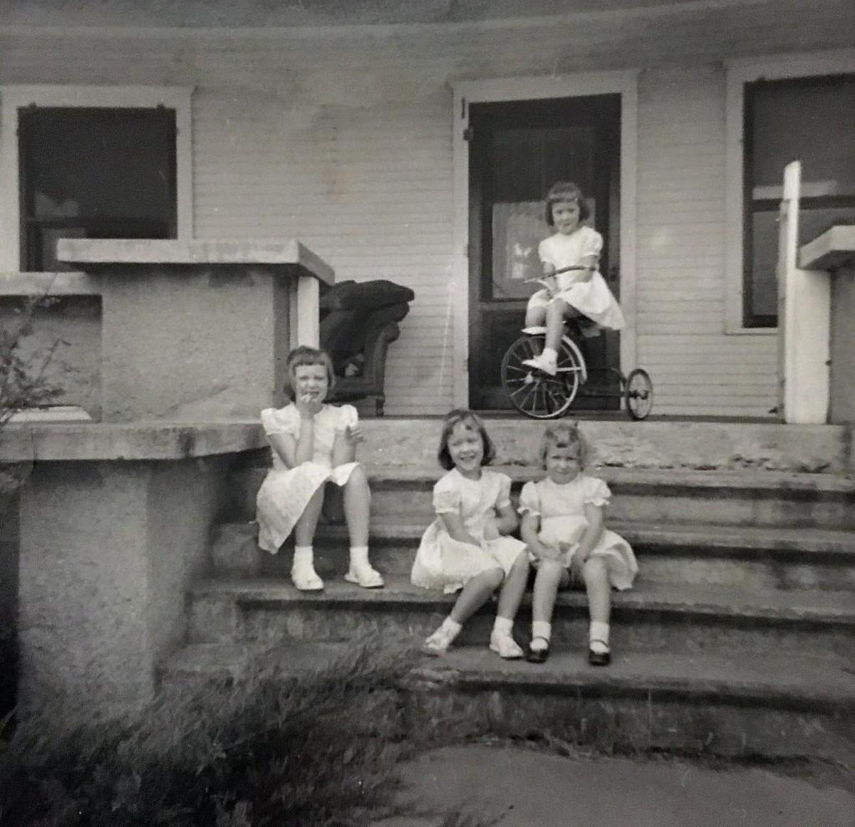 The Harman sisters, Nancy (from left, who died in 2015), Barbara and Sandra with Leslie nearby on a tricycle. The sisters still love their family property, but their children don’t want to inherit it. “They have seen the burden that we have endured with the county,” Leslie said.