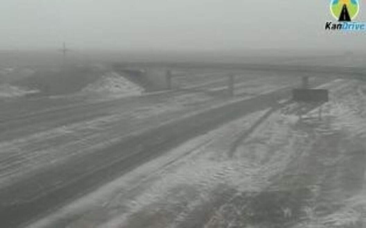 
Conditions at noon Tuesday on Interstate 70 near Colby, Kan.
