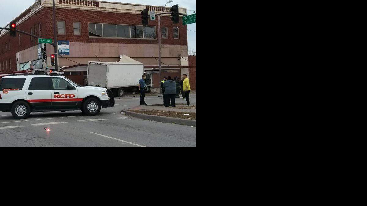 
Authorities reported one injury Friday morning after a truck crashed into a building at Gillham Road and 31st Street.
