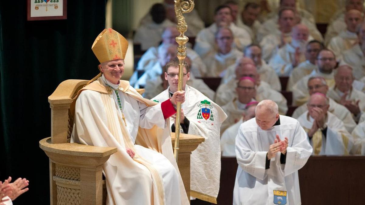 Bishop James V. Johnston Jr. was installed as bishop of the Catholic Diocese of Kansas City-St. Joseph on Wednesday at the Cathedral of the Immaculate Conception in Kansas City.