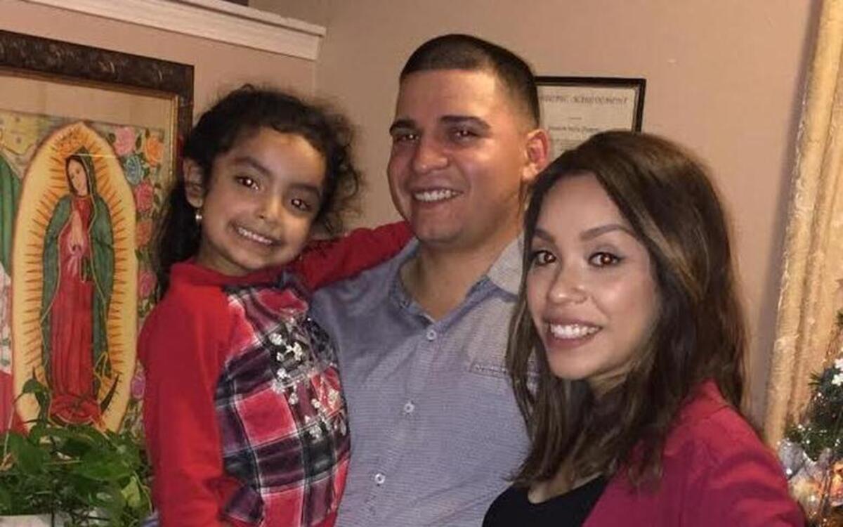 Denisse Ramos, who died after a crash on Sunday, with her daughter, Annabelle, and with Mario Madero, the father of her baby born after the crash.