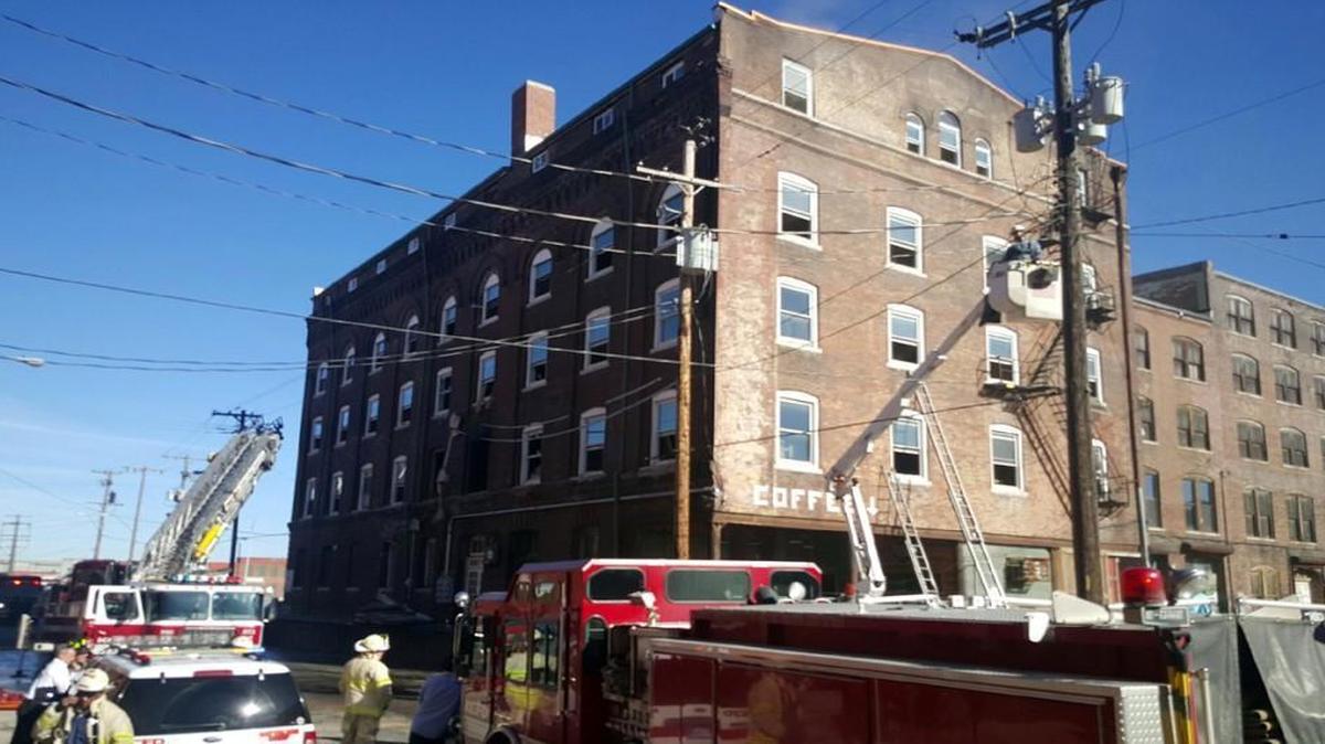 People in the area reported smelling smoke Thursday morning and discovered an apartment had caught fire in Kansas City’s West Bottoms.