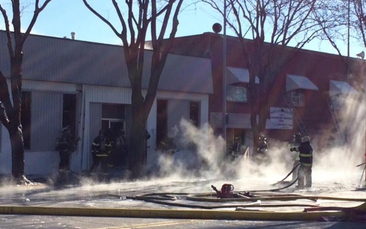 Firefighters battled a blaze Sunday at Northtown Opry on Swift Avenue in North Kansas City/