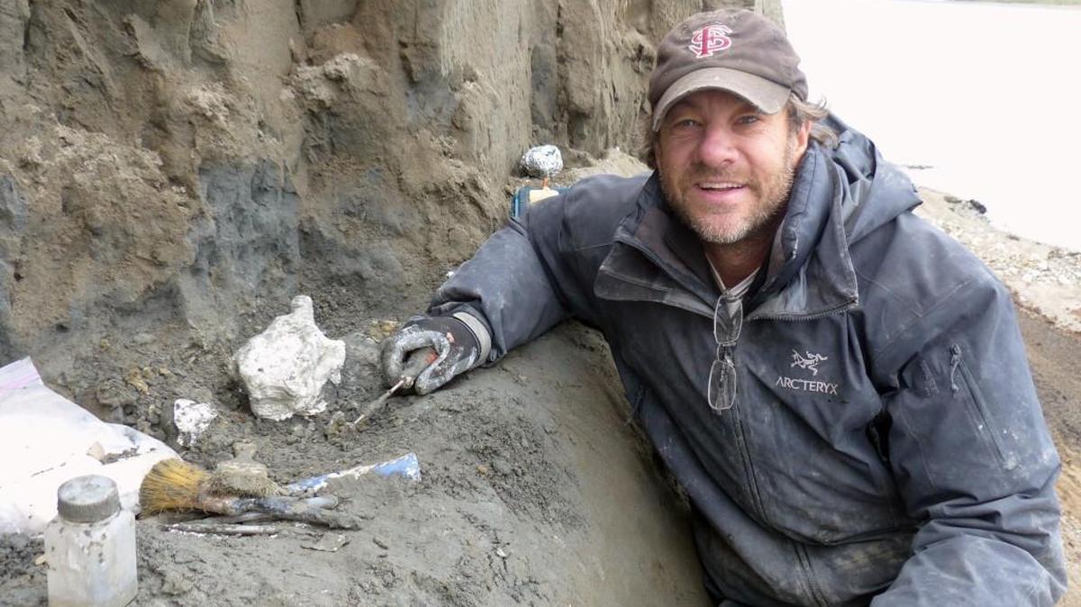 
Researcher Greg Erickson works in a spot of the Liscomb Bed dig site near Nuiqsut, Alaska.
