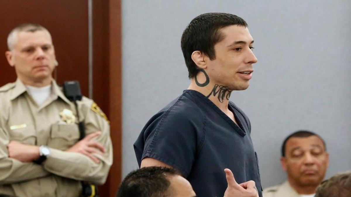 Former mixed martial arts fighter Jonathan Koppenhaver, aka War Machine, addressed the court before his sentencing at the Regional Justice Center on Monday in Las Vegas.