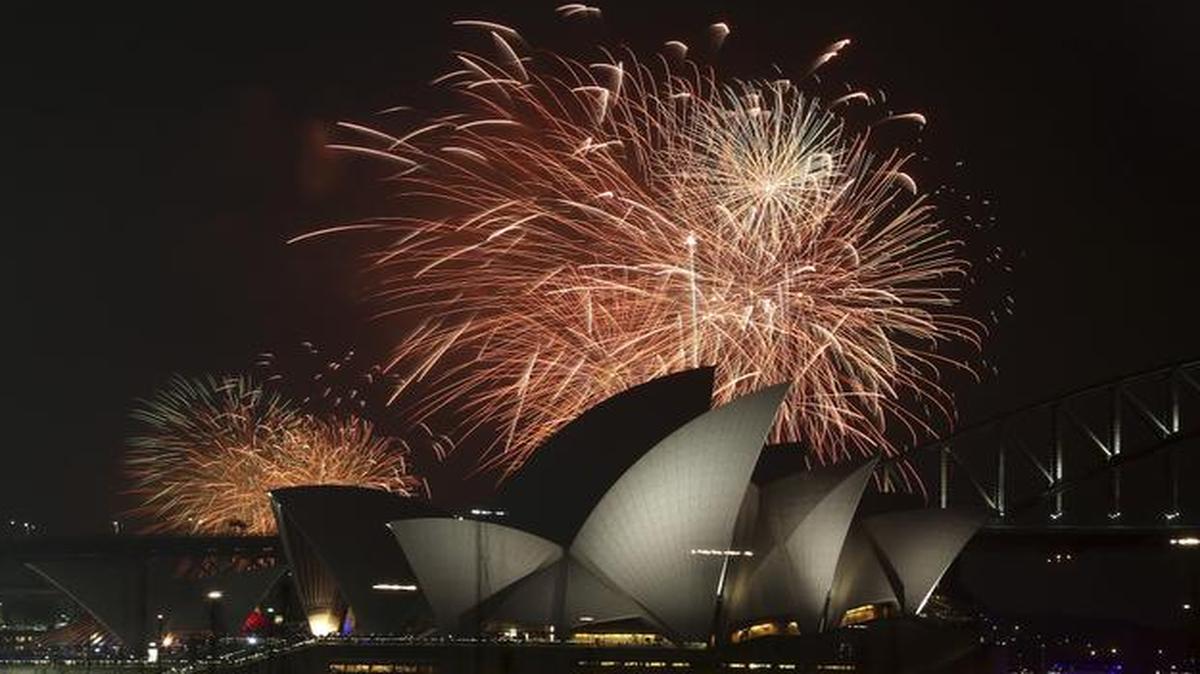 
Fireworks explode over the Opera House and the Harbour Bridge during New Years Eve celebrations in Sydney, Australia, Wednesday
