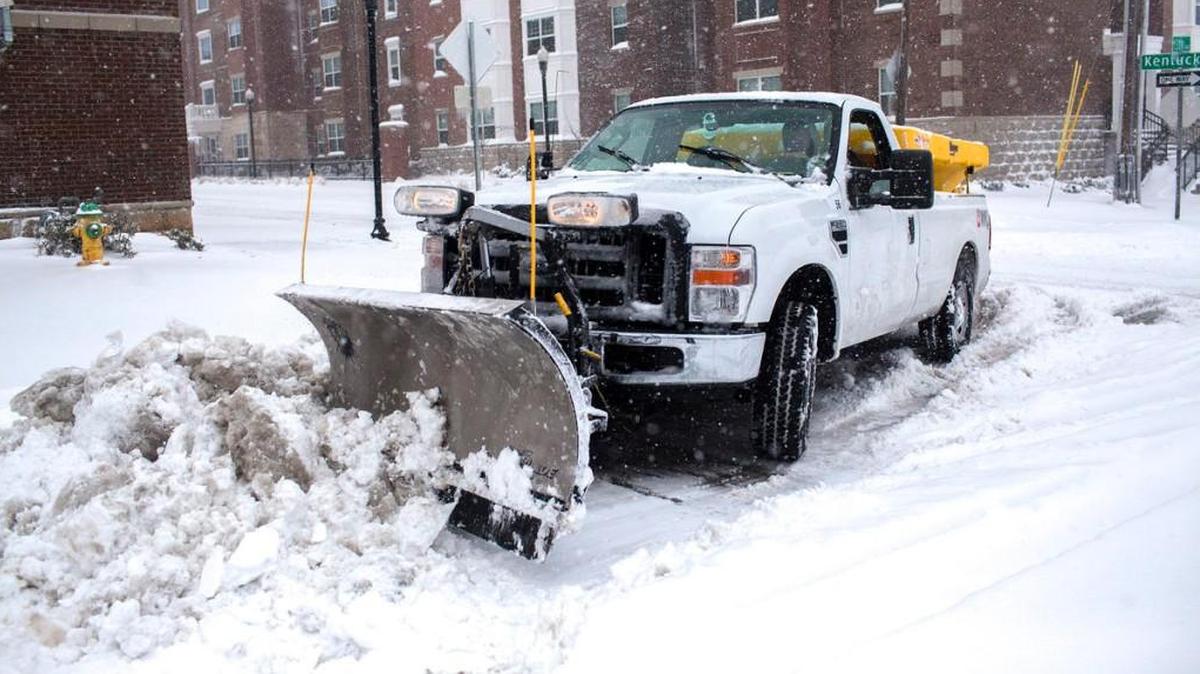 A pregnant woman who, according to her family, lives on the street, stook a snow plow similar to this one for a joy ride in Milwaukee last week.