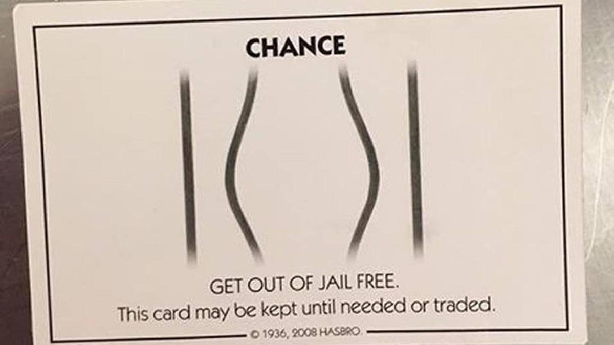 “We appreciate the humor,” the Dakota County Sheriff’s Office in Minnesota wrote on Facebook after a deputy found one of those “Get Out of Jail Free” cards from Monopoly on a man he was arresting on a warrant.