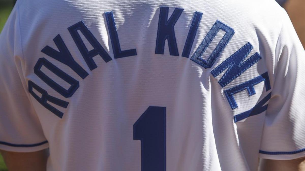 Royals fan Josh Harrold wore this jersey to surprise his friend with the news that he was donating his kidney to her. The transplant, which took place Wednesday in California, was a success.