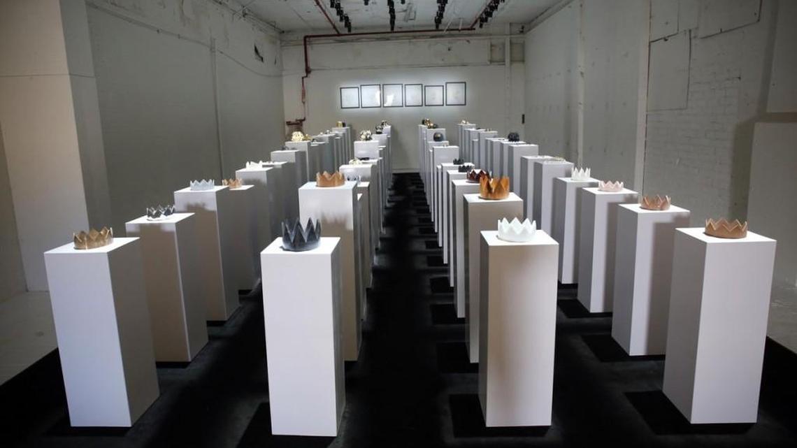 A woman accidentally knocked over part of an art exhibit in Los Angeles two weeks ago causing an estimated $200,000 worth of damage. This is what the installation, called “Hypercaine,” looked like before the accident.