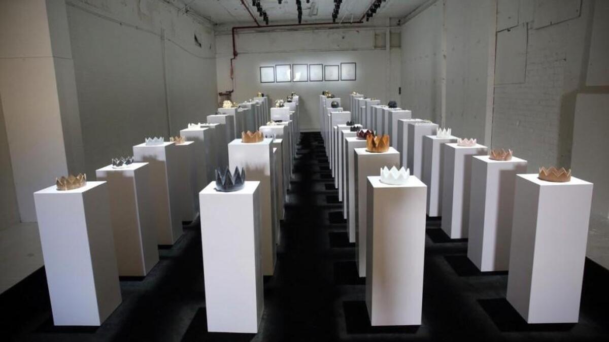 A woman accidentally knocked over part of an art exhibit in Los Angeles two weeks ago causing an estimated $200,000 worth of damage. This is what the installation, called “Hypercaine,” looked like before the accident.