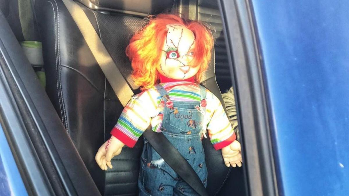 The California Highway Patrol has cited a man for driving in the carpool lane with a Chucky doll.