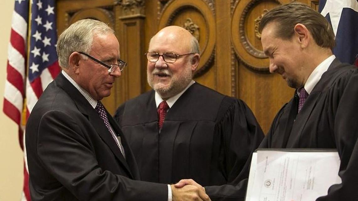 Judge Jack Robison (left) is photographed with other Texas judges in an undated photo.