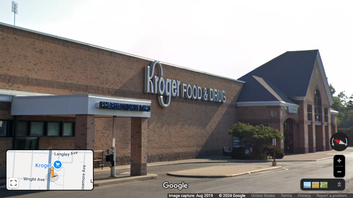 A man was shot in the face in the parking lot of a Kroger, police say.