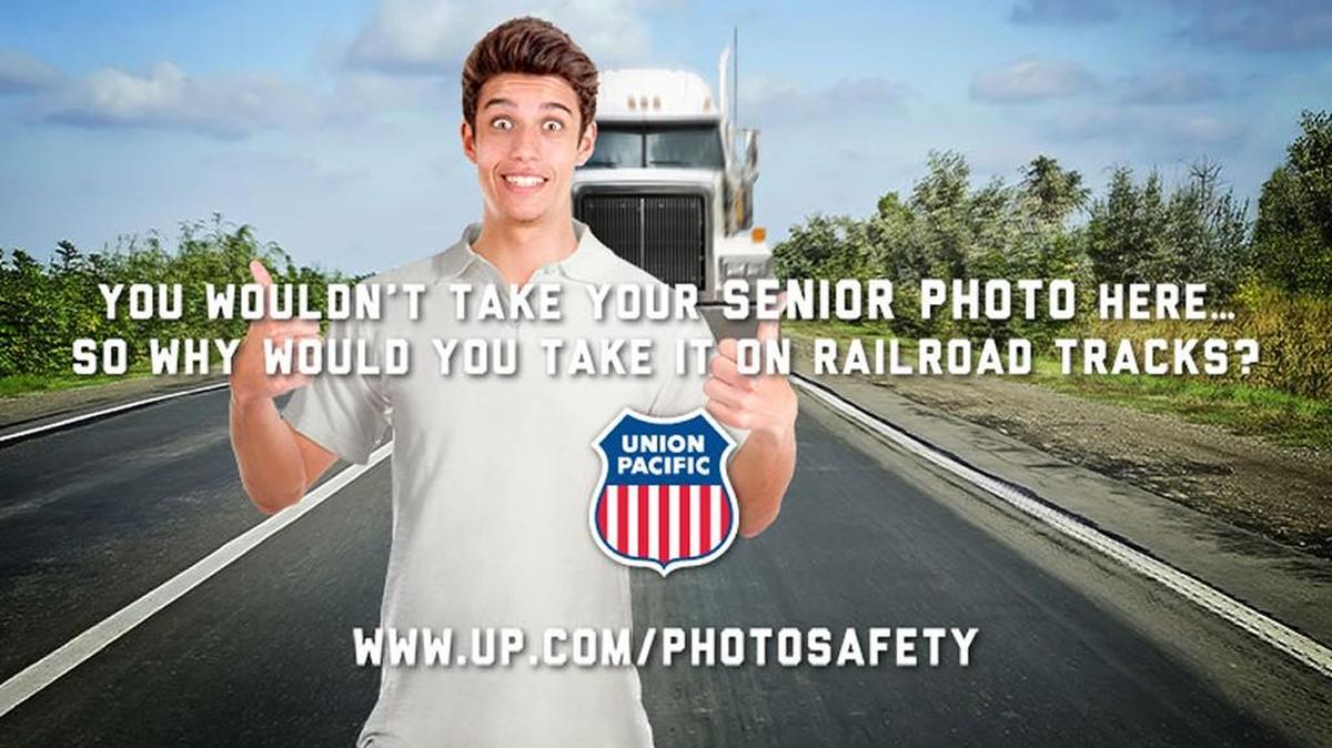Recognizing the growing popularity of senior pictures and selfies being taken on and near train tracks, Union Pacific two years ago created a set of jarring cautionary public service announcements.