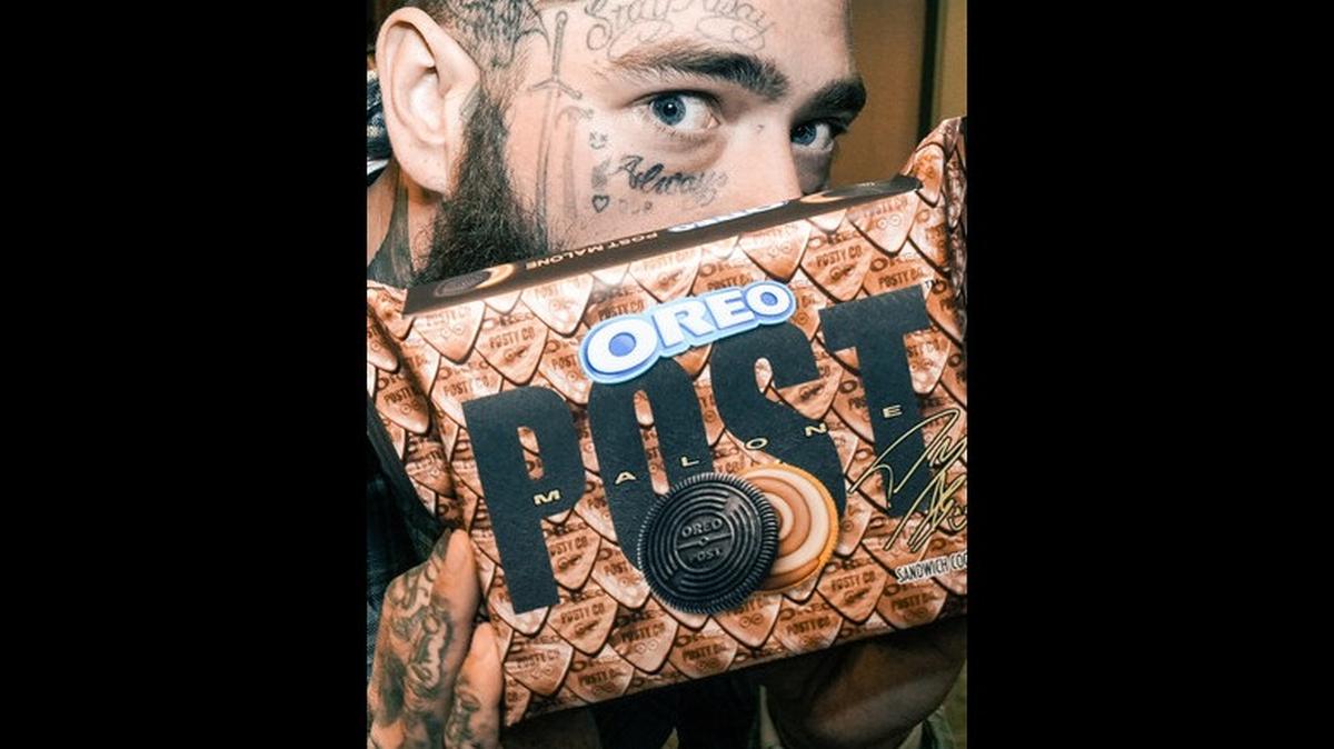 The new limited-edition Post Malone Oreo cookie “celebrates the ‘twists’ in all of us,” the company said.