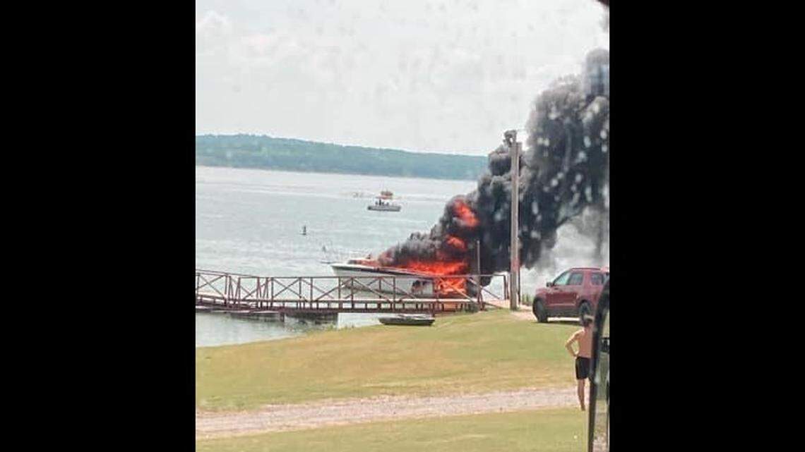 A 5-year-old boy was flown to a hospital after a boat exploded in an Oklahoma lake, officials say.