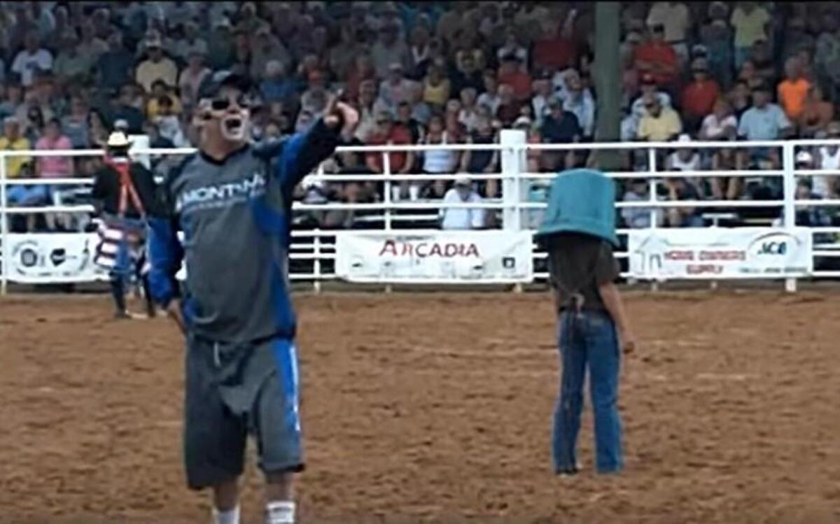 Rodeo clown Robbie Hodges is in hot water over comments he made at a county fair in Michigan earlier this month.