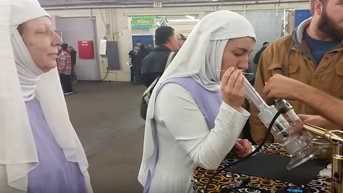 The Sisters of the Valley attended Hempcon in their trademark nun outfits in February. The women are not nuns.