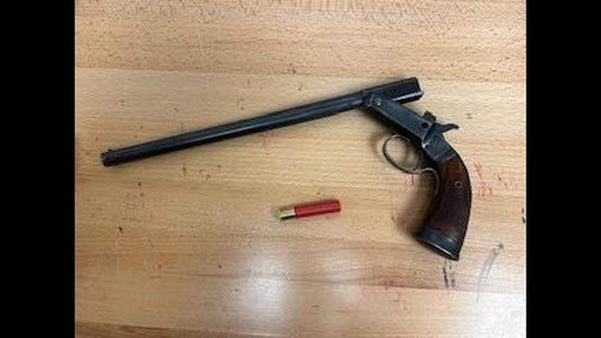 The man was armed with an unusual, and likely very old, weapon of choice.