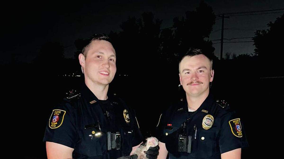 Officers captured a tiny critter that crawled inside an Oklahoma home through the dog door.