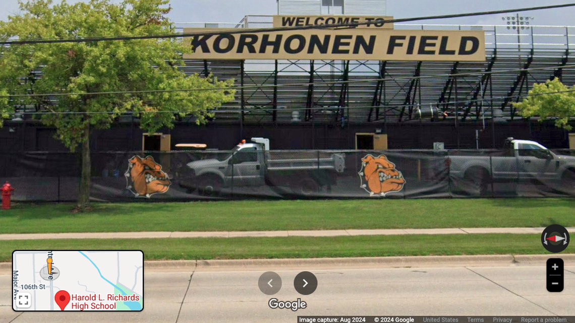 A fight broke out during a high school football game at Richards High School in Illinois, leading to two arrests.