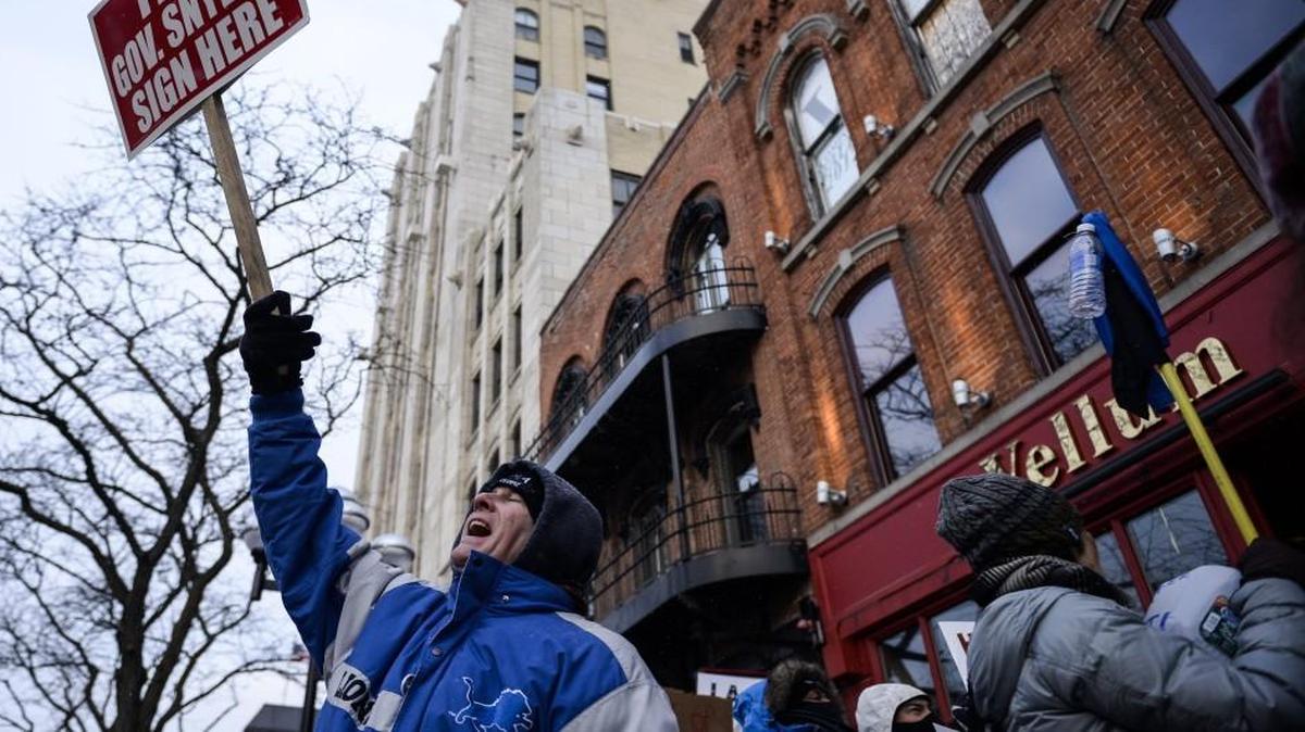 In January in Ann Arbor, Mich., a protester participated in a rally chastising the handling of the Flint water crisis.
