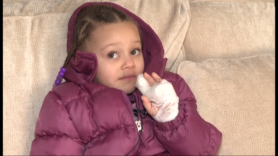 Tanekea Wright’s daughter, pictured, received a cut to her finger, she said.
