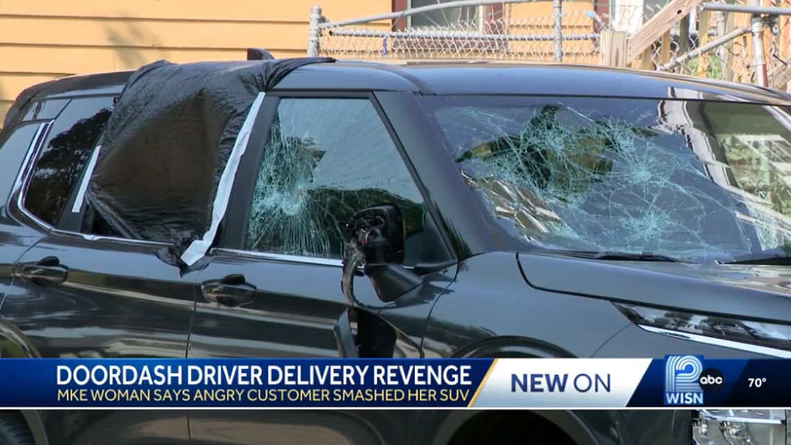 A DoorDash customer is accused of vandalizing a driver’s car over a missing food order.