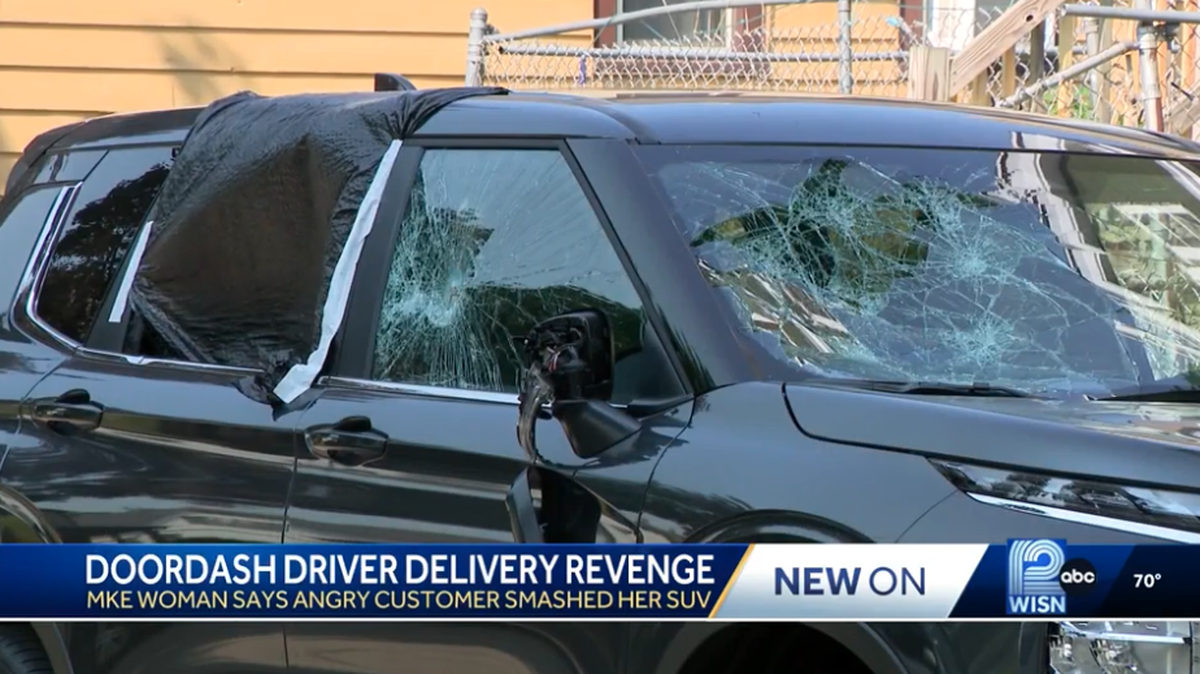 A DoorDash customer is accused of vandalizing a driver’s car over a missing food order.