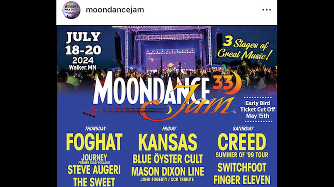 Moondance Jam, a music festival in northern Minnesota, removed all of its headliners from its lineup due to the “present economic climate.”