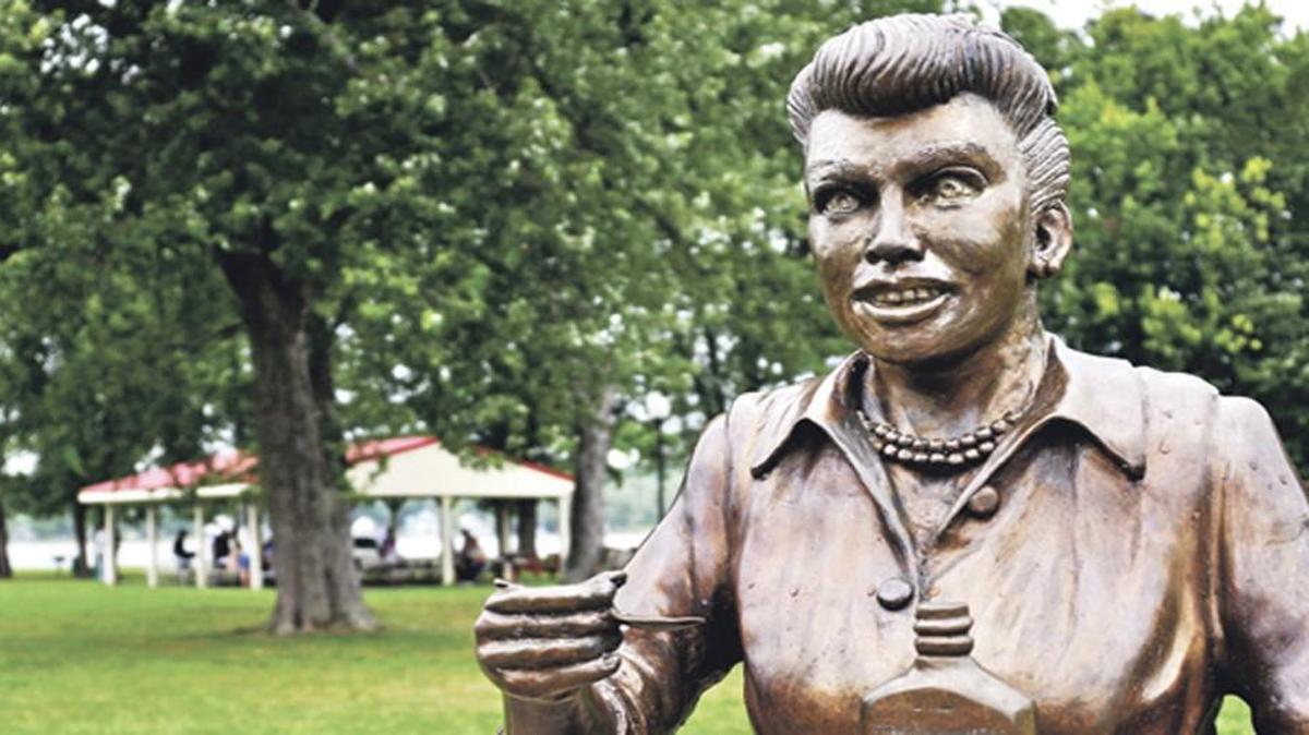 People in Lucille Ball’s hometown of Celoron, N.Y., did not think this bronze statue of the comedian was flattering. A new statue has been made to take its place and will be unveiled this weekend.