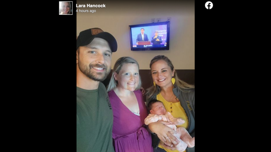 Spencer County dispatcher Lara Hancock, right, provided instructions on the phone to help a couple deliver their first child on an Indiana roadway, officials said.